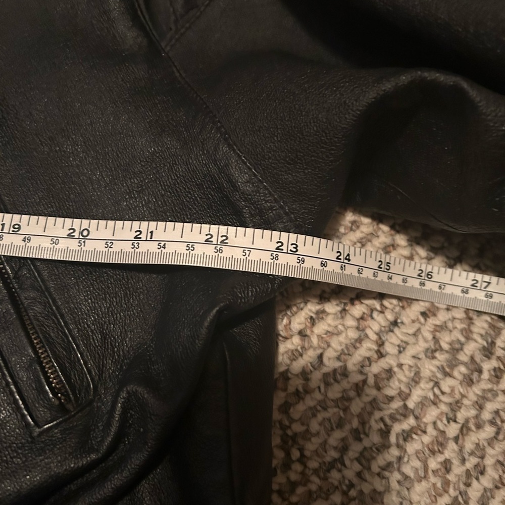 Cosa Nova Black Leather Hooded Duffle Coat Medium - Picture 11 of 13